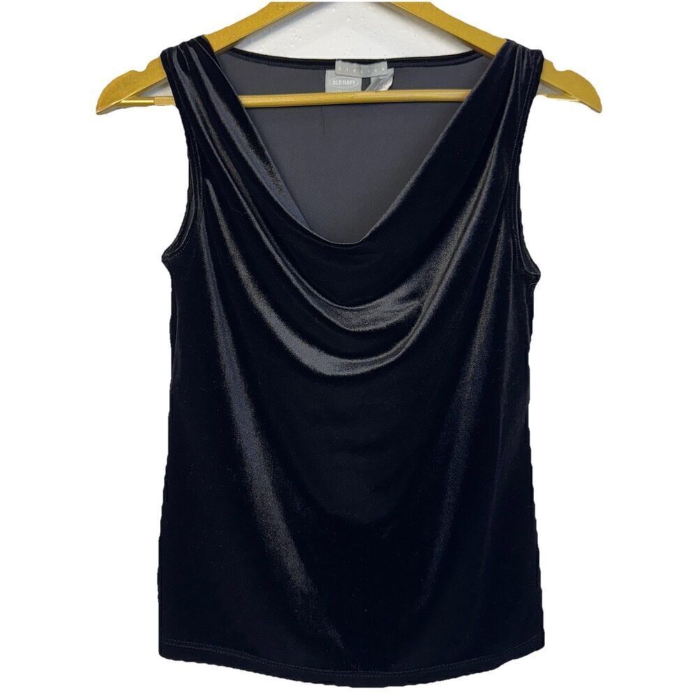 Vintage Old Navy Velvet Tank Top Size S Cowl Neck Whimsigoth Fairy Grunge Y2K 01